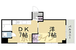 ラフィーネ四条堀川 1DKの間取図画像