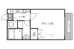 グランディールA&N 1Kの間取図画像