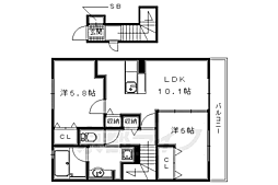 エーデルハイム南端 2LDKの間取図画像