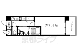 インベスト京都白川 1Kの間取図画像