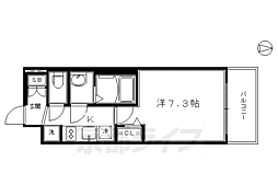 プレサンスTHEKYOTO流雅 1Kの間取図画像