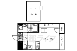 アクアプレイス京都西陣 ワンルームの間取図画像
