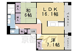 ビラ妙松館 2LDKの間取図画像