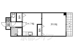ファミールトヤマ 1DKの間取図画像