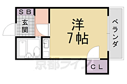シャトージュネス田中 1Kの間取図画像