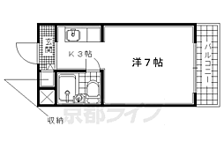 ウエストリバーアネックス 1Kの間取図画像