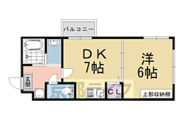 フォルトゥーナ中堂寺 1DKの間取図画像