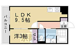 レクエルド宝ヶ池 1LDKの間取図画像