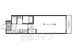 フラッツ室町 1Kの間取図画像