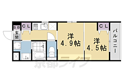 MJC京都EsTRUTH 2Kの間取図画像