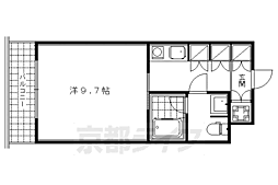 宝源ビル 1Kの間取図画像