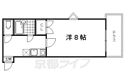 サンダ館2 1Kの間取図画像