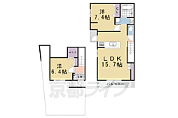 HEBEL MAISON 紫野 2LDKの間取図画像