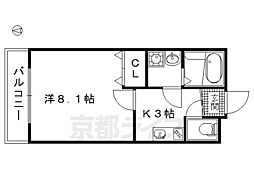 アールグランツ廬山寺千本 1Kの間取図画像