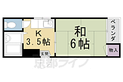 ヴィラ・ポレール 1Kの間取図画像
