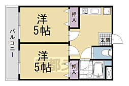 アブレスト四条大宮 2Kの間取図画像