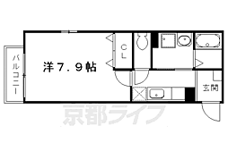 エスポワール北山 1Kの間取図画像