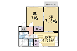 松花苑 2DKの間取図画像