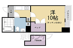 アクエルド御所北 1Kの間取図画像