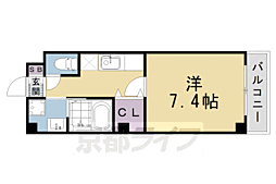 セイバリープレース 1Kの間取図画像