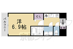 ダイワグレイスメゾン京都西七条 1Kの間取図画像