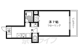 ノースポイント北大路 1Kの間取図画像