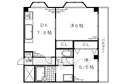 EIKOハイツ 2DKの間取図画像