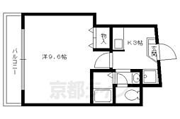 メゾンKthree 1Kの間取図画像