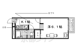 レオパレスメゾンラフィーネ 1Kの間取図画像