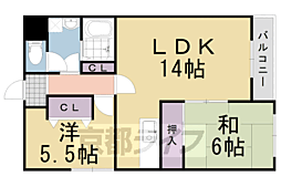 グレースヒル幸 2LDKの間取図画像