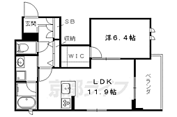 シャーメゾン紫野 1LDKの間取図画像