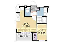 SOLTERRACETheKyoto東寺 1DKの間取図画像