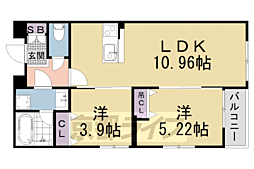 ヴィラ神宮北 2LDKの間取図画像