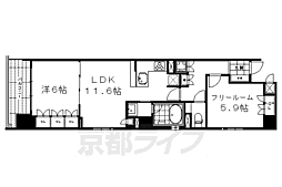 リーガル京都烏丸東 1SLDKの間取図画像