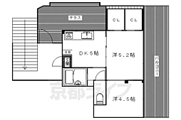 セントラル一乗寺 2DKの間取図画像