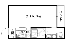アクシス 1Kの間取図画像