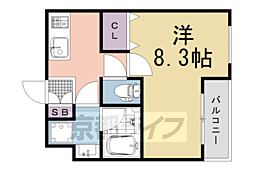 COLORY Life長岡京 1Kの間取図画像