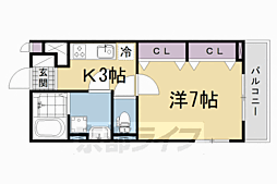 トラント・ドゥ 1Kの間取図画像