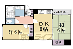 フィルハウゼ五条 2DKの間取図画像