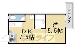 第2ふもとビル 1DKの間取図画像
