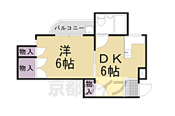 レジデンスパール 1DKの間取図画像