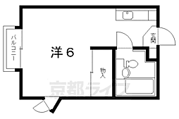 カームMAIN 1Kの間取図画像