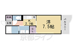 ランデュール岡本 1Kの間取図画像