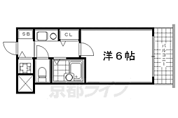 リーガル京都河原町2 1Kの間取図画像