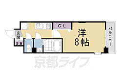 Luxe京都西大路 1Kの間取図画像