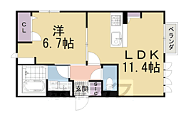 メゾンプロスペリテ 1LDKの間取図画像