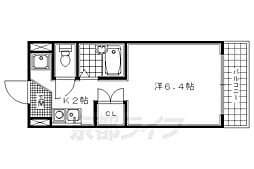 スペースレジデンス西陣 1Kの間取図画像