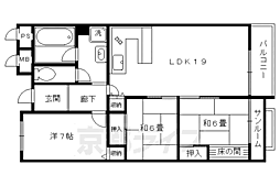 アーバン紫園 3LDKの間取図画像