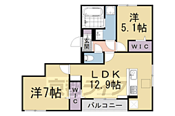 D-ROOM岩倉花園PJ 2LDKの間取図画像