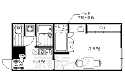 レオパレススバル 1Kの間取図画像